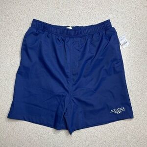 NWT Aquatica Blue Youth Swim Trunks Elastic Waist Pockets Youth XL